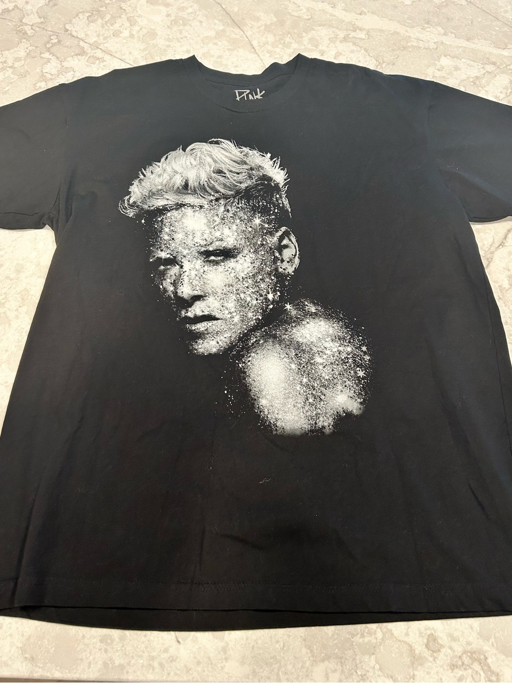 PINK Black Graphic Portrait Tee